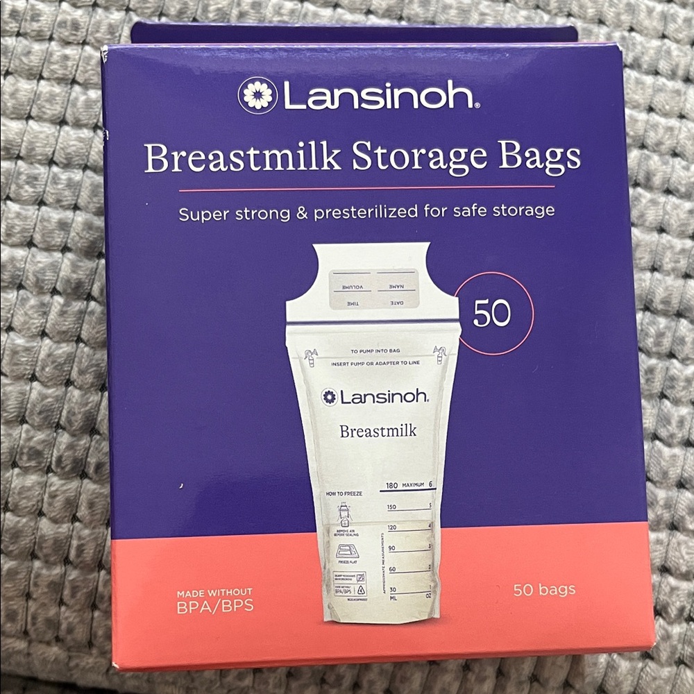 Lansinoh Purple and Red Breastmilk Storage Bags